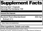 Extra Strength Burdock Root 4:1 Extract - 450 mg (100 Capsules, ZIN: 511254) - 2 Pack
