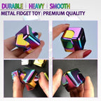 2 Pc Fidget Spinner Toys Cube Adults, Easter Basket Stuffers for Teens Metal EDC Cool Desk Gadgets Office Toys Small Anxiety Figette Sensory Toy, ADHD Tool Fingears Figet Stress Valentine Gift For Boy
