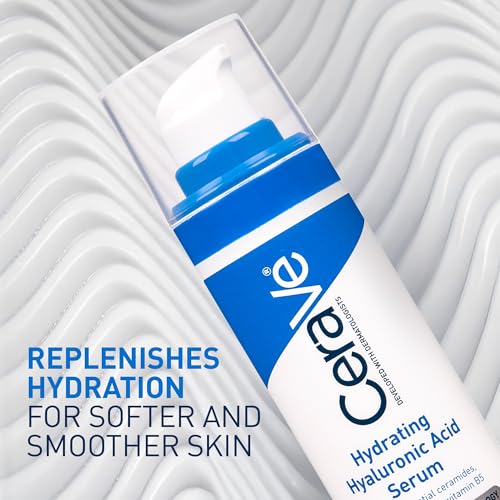 Cerave Hyaluronic Acid Serum for Face with Vitamin B5 and Ceramides, Hydrating Face Serum for Dry Skin, Fragrance Free, 1 Ounce