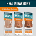 NUVADERMIS Silicone Scar Sheets – Extra Long Medical-Grade Scar Sheets for C-Section, Tummy Tuck, Keloid, and Surgical Scars – Reusable and Effective – Pack of 4 – Dark Tone