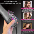3 in 1 Hair Dryer Brush Professional 1200W Powerful Ceramic Tourmaline 3 Heat/2 Speed Settings One Step Hair Dryer and Styler (Gray)