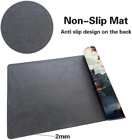 MTG Playmat Size 24x14in Free Storage Bags Non-Slip Backing, Ideal for Card Game Enthusiasts TCG Playmat Mouse Pad (Mountain Fog loft-No with Zone)