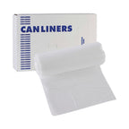 Boardwalk 16 Gallon High-Density Can Liners - 1000 Count Bulk Commercial Trash Bags, 6 Micron Star-Seal, Coreless Perforated Roll, Clear (24"x33")