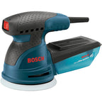 BOSCH ROS20VSC Palm Sander with Vacuum Dust Collector, 2.5 Amp 5 Inch Corded Variable Speed Random Orbital Sander, Polisher Kit with Soft Carrying Bag