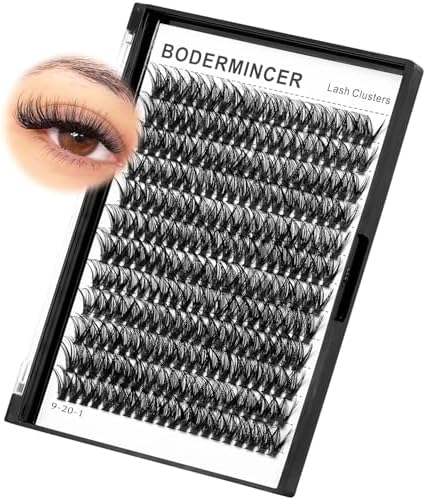 Bodermincer Lash Extension 240pcs C Curl 10D/20D Cluster Mixed, 8/9/10/11/12mm,10/11/12/13/14mm,12/13/14/15/16mm Mixed 8-10-12-14-16mm MIX Individual Cluster Lashes (50D-D Curl-8mm)