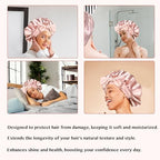 Satin Hair Bonnet by LuxeTress - Premium Soft Feel - Double-Layered Silk Satin - Adjustable Non Slip Band