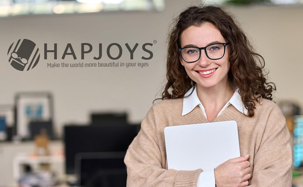HAPJOYS Reading Glasses Women Blue Light Blocking Lightweight Computer Readers +0.75 Square Cheaters Reading Glasses 4 Pack Anti Glare Reduce Eyestrain Protect Eyes