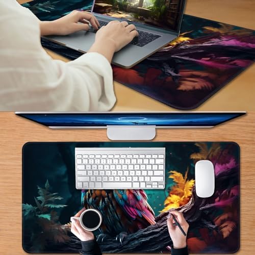 for MTG Game Playmat, for Magic TCG Rubber Play mat,Tabletop Card Playmats with Smooth Surface,Trading Card Inked Game Mat,Battle Game,Art Owl