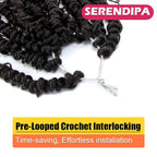 Goddess Passion Twist Hair with Curly End 12 Inch Short Pre-Looped Boho Style Crochet Braids Pre-twisted (8 Packs, 4#, Brown)