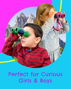 Kids Binoculars 8x21- Kids Gift Aged 3-12, Shock Proof Compact Binoculars for Child Set- Neck Strap, Compass, Carabiner, Case- High-Resolution Optics Boy & Girl Gift Toy for Bird Watching, Camping