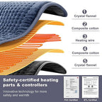 Heating Pad for Back Pain Relief, Extra Large 33 x 17, Portable Heating Pad for Shoulder, Neck, Cramp, Menstrual Pain, with Upgraded 6 Timer & 6 Temperature Controller