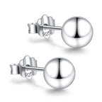 CUTEFEEL 18K White Gold Plated Sterling Silver Ball Stud Earrings(9mm)