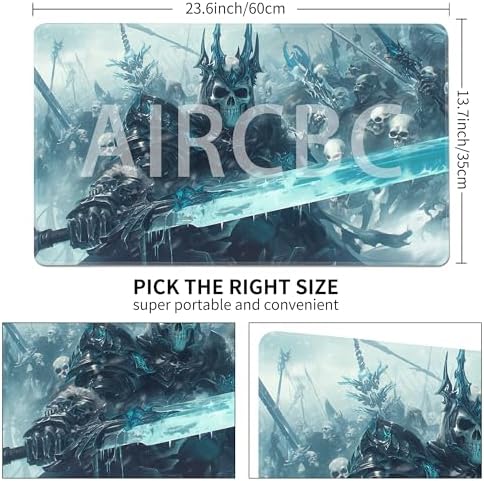 MTG Playmat Non-Slip Rubber Backing Printing Commander Board Game Desk Mat Duel Mat TCG PTCG Playmat 24x14 inches and Free Storage Bags (Skeleton Army)