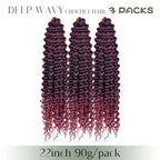 Curly Crochet Hair,Ocean Wave Crochet Hair 22Inch Curly Braiding Hair for Boho Braids Synthetic Hair Extensions for Women(22 Inch,3pack,#1B/TBug)