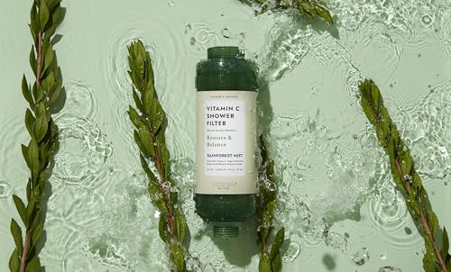 VOESH Vitamin C Shower Filter, Shower Aromatherapy, Water Purifier, Water Softener, Vegan Probiotics, Spa Shower Head, Water Filter, Shower Self-Care