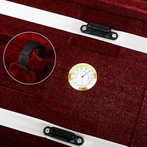 FINO 4/4 Full Size Violin Case Professional Oblong Violin Hard Case with Built-in Hygrometer,Super Lightweight Portable Carrying Bag Slip-On Cover with Backpack Straps,Black