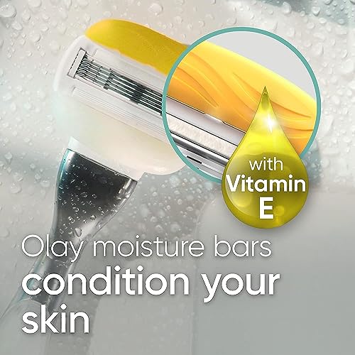 Gillette Venus Comfortglide with Olay Coconut Womens Razor Handle + Blade Refills, Silver, 2 Count