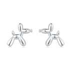 Cycuff 925 Sterling Silver Earrings Studs Colorful Cubic Zirconia Jewelry Stud Earrings for Women Set Earring Present for Her (Cute Balloon Dog Earrings)