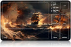 for MTG Game Playmat, for Magic TCG Rubber Play mat,Tabletop Card Playmats with Smooth Surface,Trading Card Inked Game Mat with Zones,Battle Game,Pirate Ship