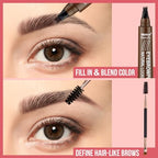 iMethod Eyebrow Pen - Eyebrow Pencil Magical Upgraded Eye Brow Pencils for Women with 4 Fork Tip & Spoolie Brush for Hair-Like Defined Natural Brows, Last All-Day, Microblading Eyebrow Pen, Black