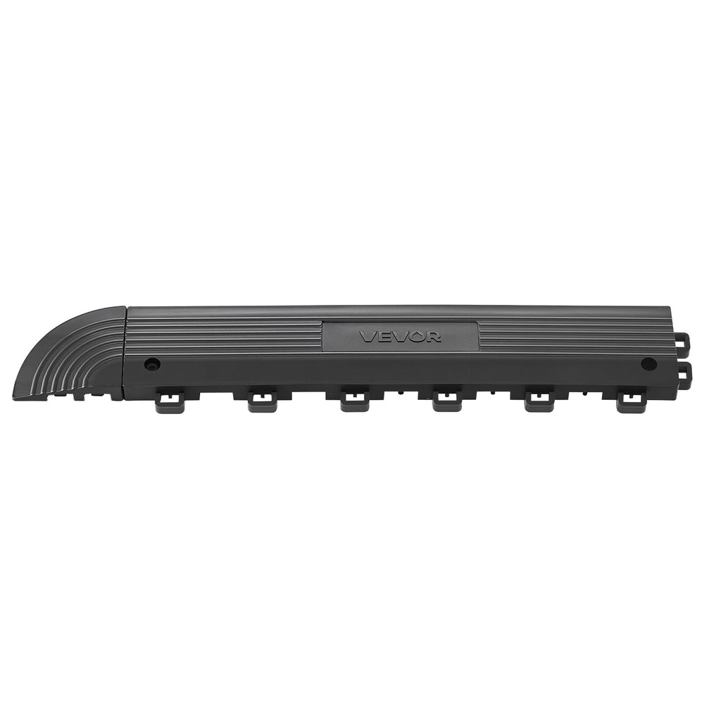 VEVOR Transition Edge Kit, 11-Piece, Durable PP Interlocking Modular Garage Floor Edging, Easy Installation, Only Compatible with VEVOR Drainage Mats, Black，Female
