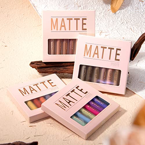 MAEPEOR Matte Liquid Eyeshadow 8 Colors Colored Smooth Creamy Eyeshadow Set Lightweight High-pigmented and Waterproof Long Lasting Matte Eyeshadow (Matte Colored, 8Colors Set 3)
