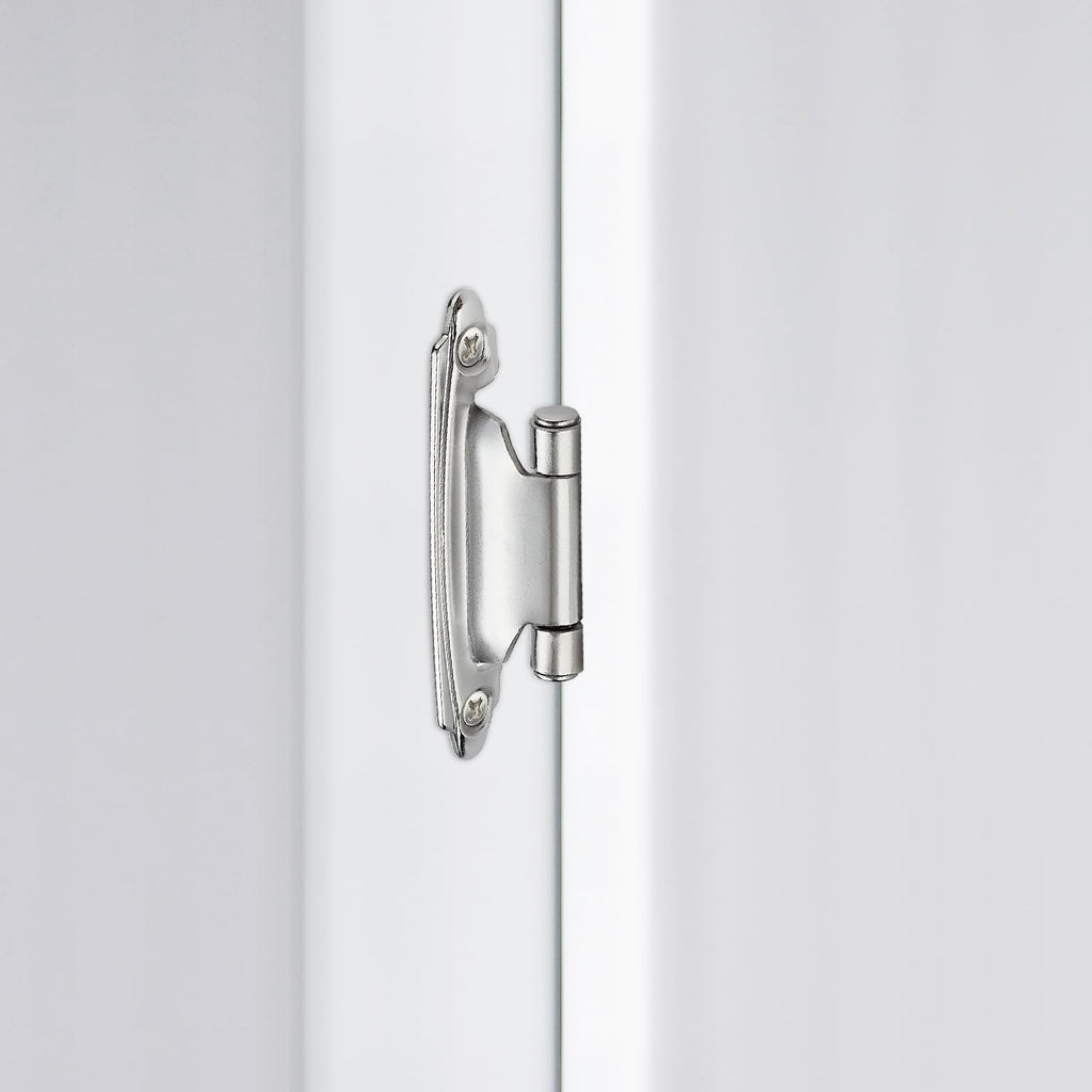 Home Expert 10 Pack (5 Pairs) Polished Chrome Cabinet Hinges for Kitchen Doors, Self-Closing, 1/2 Inch Overlay (Variable), Semi-Concealed Face Frame, Surface Mount Cabinet Hardware