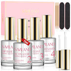 SAVILAND Dip Powder Liquid Set 15 ml/0.5 oz,10 Pcs Nail Dip Liquid Set with Base/Top Coat, Activator Brush Saver Acrylic Gel Dip Nail File Dip Nail Liquid Set No Curing Needed DIY Home Salon Quality