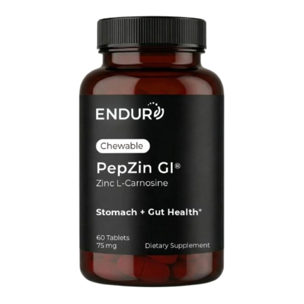 Endur PepZinGI ZINC-CARNOSINE Chewables, Digestive Supplement, Gentle & Effective Formula for Digestive Wellness, Gluten Free, 75mg (60 Tablets)