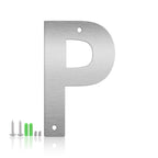 24 Inch Floating House Numbers and Metal Letters for Outdoor Signs, Modern 304 Stainless Steel Silver Address Numbers for Home, Apartment, and Garden Decor (Letter P)