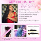 Human Braiding Hair for Boho Braids 22 Inch 110g 2 Bundles/Pack Deep Wave Boho Hair for Braiding 12A Curly Brazilian Virgin Hair Extensions No Weft Knotless Bulk Braids