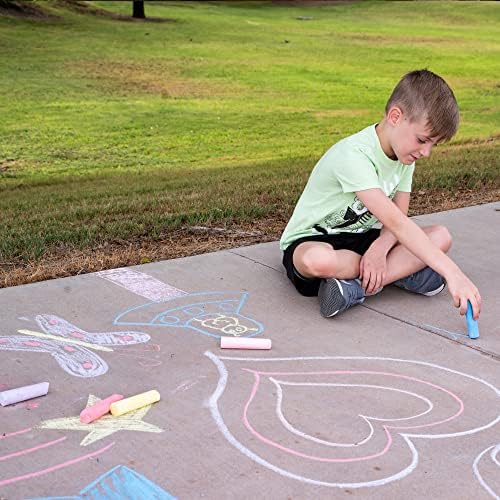 160 PCS Sidewalk Chalks Set Non-Toxic Washable Jumbo Chalk for Outdoor Art Play, Painting on Chalkboard, Blackboard and Playground
