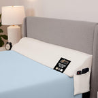 GORILLA GRIP King Bed Wedge Pillow for Headboard Gap, Filler Between Mattress Gaps, US Designed, Comfortable Supportive High Density Cushion Foam Pillows, Stay in Place Gripping Dots, White