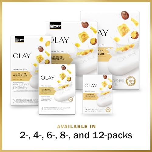 Olay Moisture Outlast Ultra Moisture Shea Butter Beauty Bar with Vitamin B3 Complex 3.75 oz, 8 count