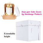 Huoshange Tall Cake Boxes for Tier Cakes,8X8X10 Inch [4Pack ] Thick Sturdy Cake Box with Window,White Cake Carrier, Disposable Cake Containers