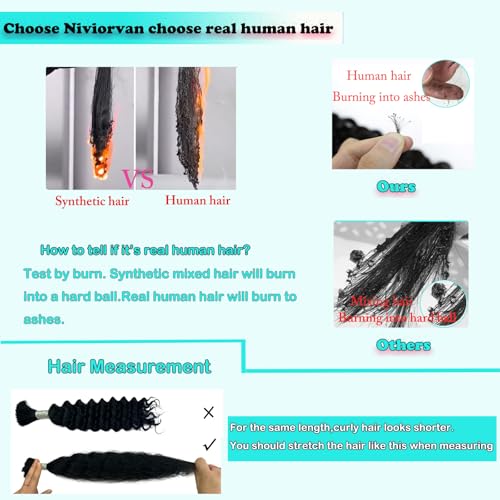 30# Auburn Brown Human Braiding Hair 16 Inch 50 g 1 Bundle Deep Wave Bulk Human Hair for Braiding Curly Human Hair for Boho Braids Wet and Wavy Hair Extensions No Weft Micro Braiding Hair