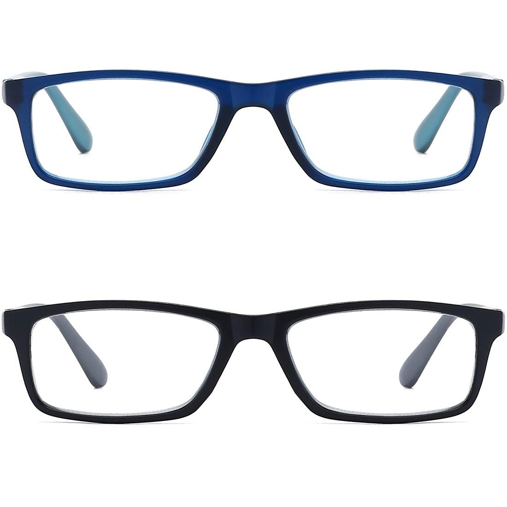 RaoOG Reading Glasses for Men/Women with Spring hinges 1.75 Rectangulart Computer Readers with Blue Light Protection and Case