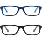 RaoOG Reading Glasses for Men/Women with Spring hinges 1.75 Rectangulart Computer Readers with Blue Light Protection and Case