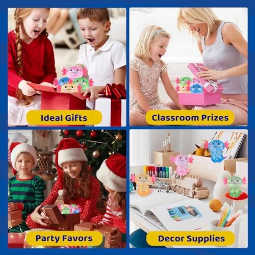 8 Pack Slow Rising Stress Ball, Cute Axolotl Stretchy Fidget Toys for Kids Adults, Stress Relief Stress Ball for Anxiety Relief, Ideal for Autistic Kids