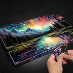 Playmat for MTG, with Free Storage Bags,Game Mat 24 x 14 inches, TCG and Board Game Mat for Cards,Mousepad Desk Mats (with Zones,Magic Mat 10)