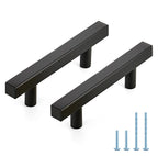 JOY DECOR Matte Black Pulls Cabinet Square Handles 3 Inch 30 Pack