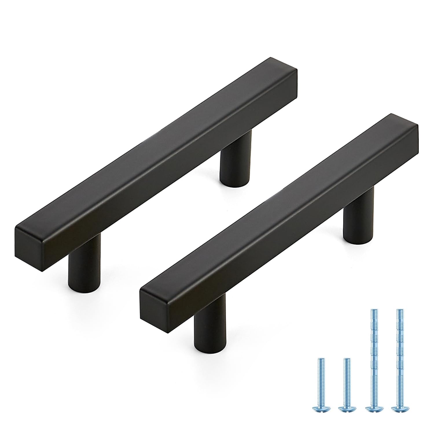 JOY DECOR Matte Black Pulls Cabinet Square Handles 3 Inch 30 Pack