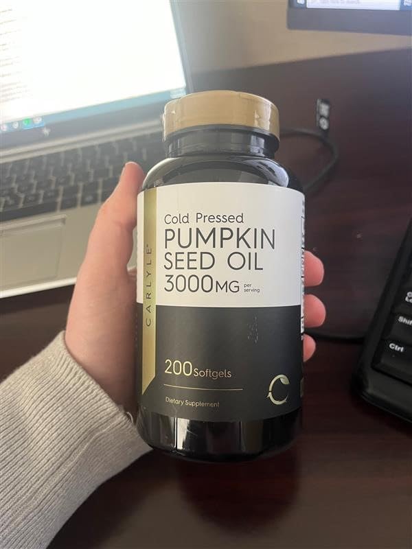 Carlyle Pumpkin Seed Oil | 3000mg | 200 Softgel Capsules | Non-GMO and Gluten Free Formula | Cold Pressed Dietary Supplement