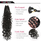 Goddess Box Braids Crochet Hair 24 Inch 8 Packs Boho Box Braids Pre Looped Crochet Hair For Black Women, With Curly Ends, Nice looking, Very Soft and Light Weight (24 Inch,#4)