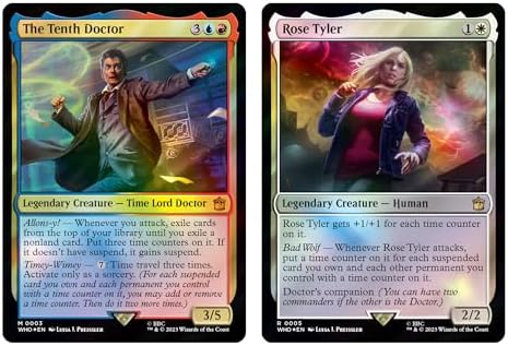 Magic The Gathering Doctor Who Commander Deck – Timey-Wimey (100-Card Deck, 2-Card Collector Booster Sample Pack + Accessories)
