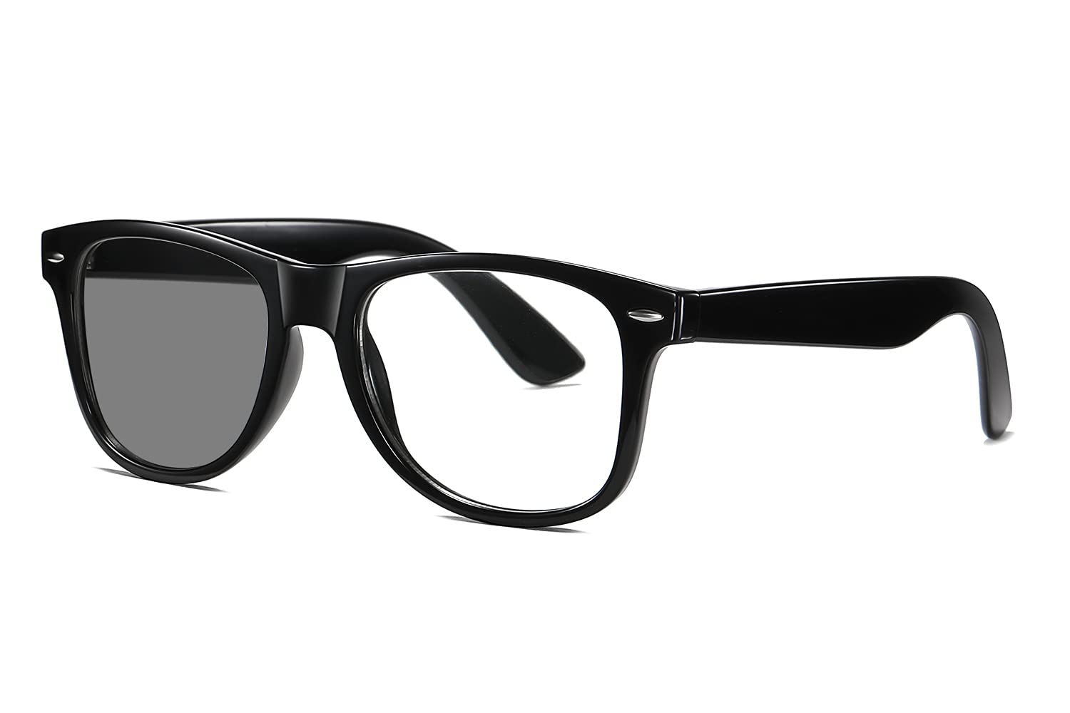 ZAMGIC Photochromic Day Night Sunglasses Blue Light Blocking Glasses for Men and Women Retro Rectangle Black Frame Photochromic Lens