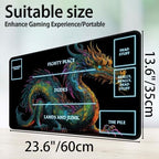 for MTG Game Playmat, for Magic TCG Rubber Play mat,Tabletop Card Playmats with Smooth Surface,Trading Card Inked Game Mat with White Zones,Battle Game,Colorful Dragon