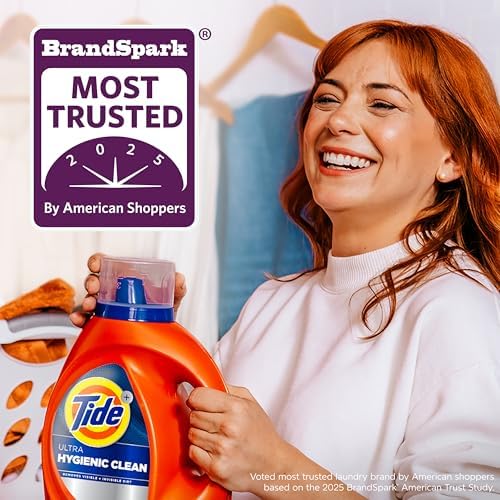 Tide Hygienic Clean Heavy 10x Duty Liquid Laundry Detergent, HE Compatible, Original Scent, 105 fl oz, 74 loads