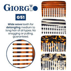 Giorgio G51 Wide Tooth Combs for Women Detangling Comb, Wide Teeth Pocket Comb for Thick Curly Wavy Hair. Hair Detangler Comb For Wet and Dry Everyday Care. Handmade, Saw-Cut and Hand Polished (3.75")