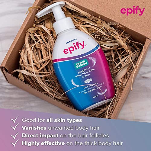 Epify Intimate Hair Removal Cream for Men and Women - Pubic, Bikini Line, Sensitive Areas - 8.45 Fl Oz